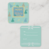 Verjaardagsuitnodiging  notitiekaartje (Voorkant / Achterkant)