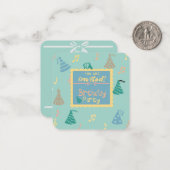 Verjaardagsuitnodiging  notitiekaartje (Voorkant / Achterkant in situ)