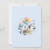 Verjaardagsuitnodiging Ocean Friends Kaart (Achterkant)