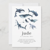 Verjaardagsuitnodiging Oceandieren Kaart (Voorkant)