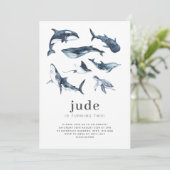 Verjaardagsuitnodiging Oceandieren Kaart (Staand voorkant)