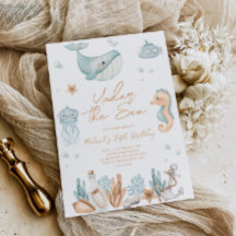 Verjaardagsuitnodiging 'Onder de Zee'