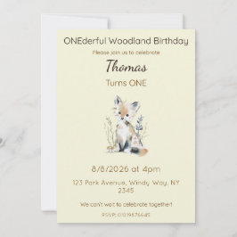 Verjaardagsuitnodiging ONEderful Woodland Kaart