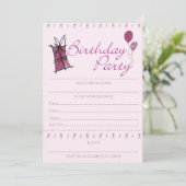 Verjaardagsuitnodiging ontwerp kaart (Staand voorkant)