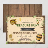 verjaardagsuitnodiging op de jacht op schatten kaart (Voorkant / Achterkant)
