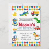 verjaardagsuitnodiging op feestdag in Toyland Kaart (Voorkant)