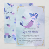 Verjaardagsuitnodiging op maat voor meisjes (Voorkant / Achterkant)