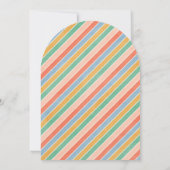 Verjaardagsuitnodiging Oranje Floral Rainbow Kind Kaart (Achterkant)