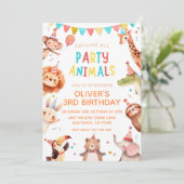 Verjaardagsuitnodiging Party Animals Kaart (Staand voorkant)