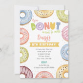 Verjaardagsuitnodiging Pastel Donut - Donut Want T Kaart (Voorkant)