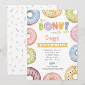 Verjaardagsuitnodiging Pastel Donut - Donut Want T Kaart (Voorkant / Achterkant)