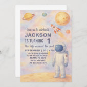 Verjaardagsuitnodiging Pastel Outer Space Kaart (Voorkant / Achterkant)