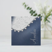 Verjaardagsuitnodiging Pearl Square Kaart (Staand voorkant)