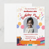 Verjaardagsuitnodiging Personaliseer Kaart (Voorkant / Achterkant)