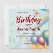 Verjaardagsuitnodiging Personaliseer Kaart (Voorkant)