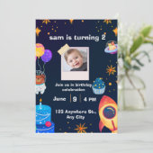 ✨ Verjaardagsuitnodiging | Persoonlijk Feestje Kaart (Staand voorkant)