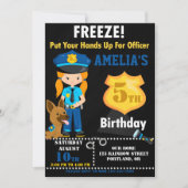 verjaardagsuitnodiging politie Cops party Kaart (Voorkant)