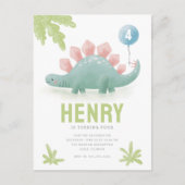 Verjaardagsuitnodiging Postkaart Dinosaur Kid (Voorkant)