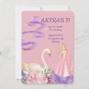 VERJAARDAGSUITNODIGING PRINSES PERZIKKLEUR KAART