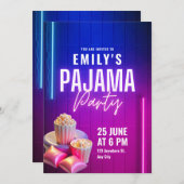 Verjaardagsuitnodiging Pyjama Feest, Slaapfeest Ve Kaart (Voorkant / Achterkant)