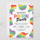Verjaardagsuitnodiging Rainbow Pop It Kaart (Voorkant)
