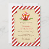 Verjaardagsuitnodiging Red Circus Kaart (Voorkant)