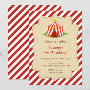 Verjaardagsuitnodiging Red Circus Kaart
