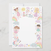 Verjaardagsuitnodiging Regenboog Eenhoorn Feeën Fe Kaart (Achterkant)