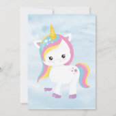 Verjaardagsuitnodiging Regenboog Eenhoorn Glitters Kaart (Achterkant)