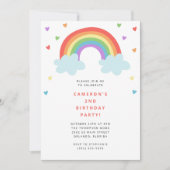 Verjaardagsuitnodiging Regenboog Kinderen Kaart (Voorkant)
