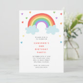 Verjaardagsuitnodiging Regenboog Kinderen Kaart (Staand voorkant)