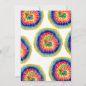 Verjaardagsuitnodiging Regenboog Tiedye Kaart (Achterkant)