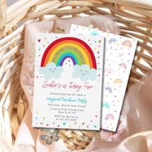 Verjaardagsuitnodiging Regenboogkinderen Magisch 