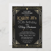 Verjaardagsuitnodiging Roaring Twenties Kaart (Voorkant)