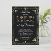 Verjaardagsuitnodiging Roaring Twenties Kaart (Staand voorkant)