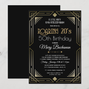Verjaardagsuitnodiging Roaring Twenties Kaart