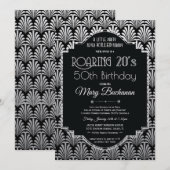 Verjaardagsuitnodiging Roaring Twenties Kaart (Voorkant / Achterkant)