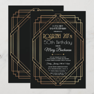Verjaardagsuitnodiging Roaring Twenties Kaart
