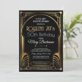 Verjaardagsuitnodiging Roaring Twenties Kaart (Staand voorkant)