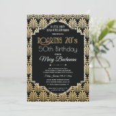 Verjaardagsuitnodiging Roaring Twenties Kaart (Staand voorkant)