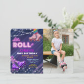 VERJAARDAGSUITNODIGING ROLLSCHAATSEN ELKE LEEFTIJD KAART (Staand voorkant)