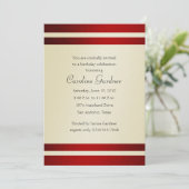 Verjaardagsuitnodiging Rood en Ivoorkleurig Kaart (Staand voorkant)