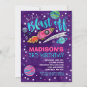 Verjaardagsuitnodiging Ruimtevaart Feestje Kaart (Voorkant)