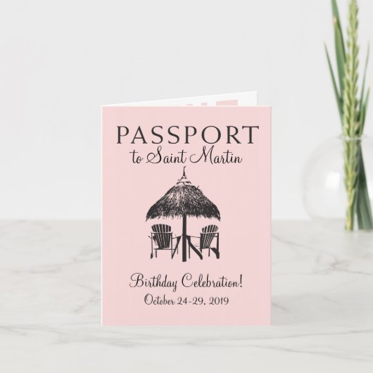 Verjaardagsuitnodiging Saint Martin Passport (Voorkant)