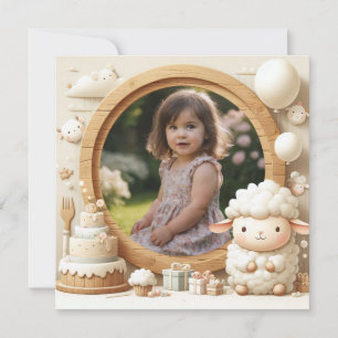 Verjaardagsuitnodiging Schaap Lijst voor Foto Kaart