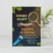Verjaardagsuitnodiging Schatzoeken Kaart (Staand voorkant)