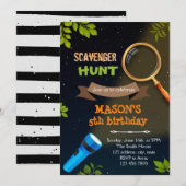 Verjaardagsuitnodiging Schatzoektocht Kaart (Voorkant / Achterkant)