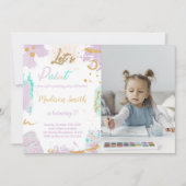 Verjaardagsuitnodiging schilderen met foto kaart (Voorkant)