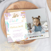 Verjaardagsuitnodiging schilderen met foto kaart