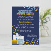 Verjaardagsuitnodiging Science Lab Kaart (Staand voorkant)